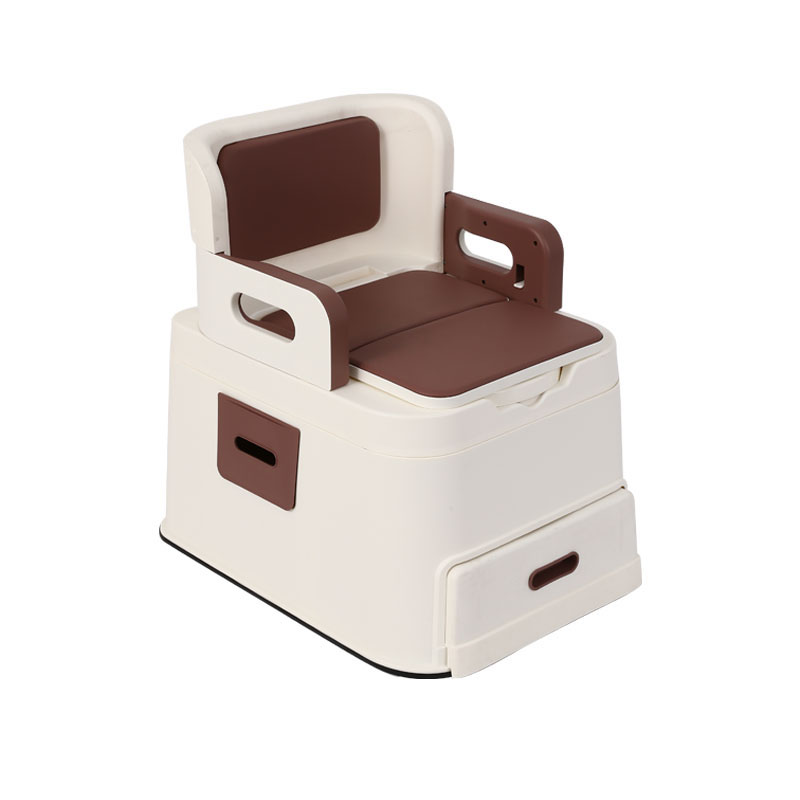 Foldable household commode chair for the elderly and disabled